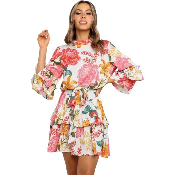 Petal & Pup New Dress Size Medium Peta Floral Print Tiered w/ Tie Rayon NWT - Picture 9 of 16